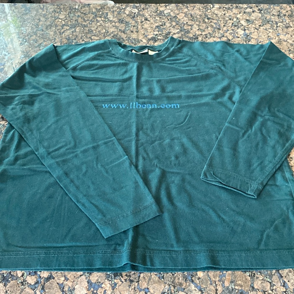L.L. Bean long sleeve T-shirt. Forest green with L.L. Bean logo on chest.